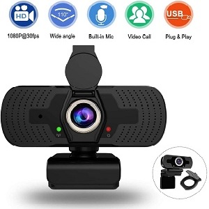 allrier webcam with microphone privacy cover